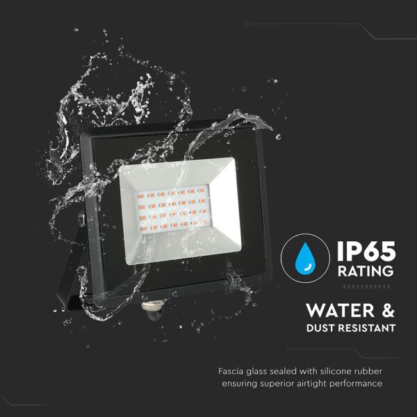 LED Προβολέας 20W Μαύρος V-TAC IP65 110° Κόκκινο – 5992