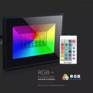 LED Προβολέας 30W Μαύρος V-TAC IP65 110° RGB με Τηλεχειριστήριο – 5995