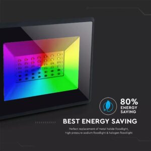 LED Προβολέας 30W Μαύρος V-TAC IP65 110° RGB με Τηλεχειριστήριο – 5995