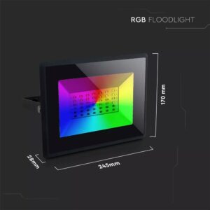 LED Προβολέας 50W Μαύρος V-TAC IP65 110° RGB με Τηλεχειριστήριο – 5996