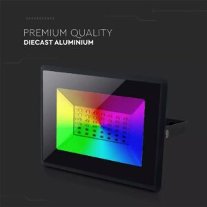 LED Προβολέας 50W Μαύρος V-TAC IP65 110° RGB με Τηλεχειριστήριο – 5996