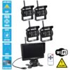 GloboStar® 86032 4 x WiFi Έγχρωμες Κάμερες 720p CMOS HD Οπισθοπορείας Αυτοκινήτου-Φορτηγού DC 12-24V 170° με Οθόνη 7″ DC 12-24V Night Capture με Parking Lines και Ασύρματο Χειριστήριο Αδιάβροχη IP65