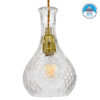 GloboStar® RUM 01514 Vintage Κρεμαστό Φωτιστικό Οροφής Μονόφωτο 1 x E27 Γυάλινο Διάφανο Φ14 x Υ23cm