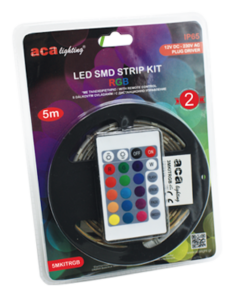 Σετ Ταινίας LED 6W ACA 5m IP65 Πολύχρωμη RGB – 5MKITRGB