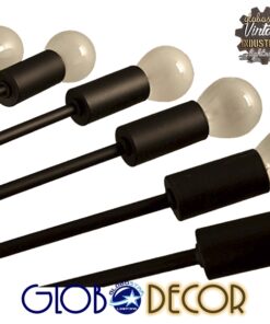 GloboStar® STAIRS 01024 Μοντέρνο Φωτιστικό Οροφής Πολύφωτο Μαύρο Μεταλλικό Φ80 x Y95cm