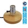 GloboStar® NOX SILVER 91046 Μοντέρνο Επιτραπέζιο Φωτιστικό Γραφείου Κομοδίνου Μονόφωτο με Ντουί E27 Ασημί και Διακόπτη ON/OFF Δρύινο Φ4 x Υ9cm