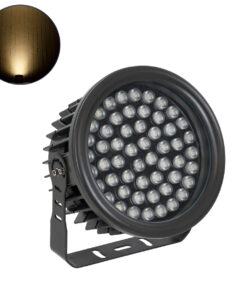 GloboStar® FLOOD-NEVA 90398 Προβολέας Wall Washer για Φωτισμό Κτιρίων LED 54W 4860lm 30° DC 24V Αδιάβροχο IP65 Μ24.5 x Π24.5 x Υ14.7cm Θερμό Λευκό 3000K – Γκρι Ανθρακί – 3 Χρόνια Εγγύηση
