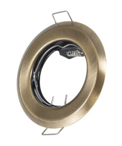 GloboStar® DELTA 77813 Χωνευτό Στρόγγυλο Σποτ Οροφής για Λάμπα MR16 με Βάση GU5.3 ή GU10 – IP20 – Μεταλλικό – Φ83 x Υ31mm – Μπρούτζινο – 5 Χρόνια Εγγύηση