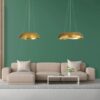 GloboStar® ANATOLIA 61270 Κρεμαστή Πλαφονιέρα Οροφής LED CCT 75W 8625lm 120° AC 220-240V – Εναλλαγή Φωτισμού μέσω Τηλεχειριστηρίου All In One Ψυχρό 6000k+Φυσικό 4500k+Θερμό 2700k Dimmable Φ60cm – Χρυσό – 3 Years Warranty