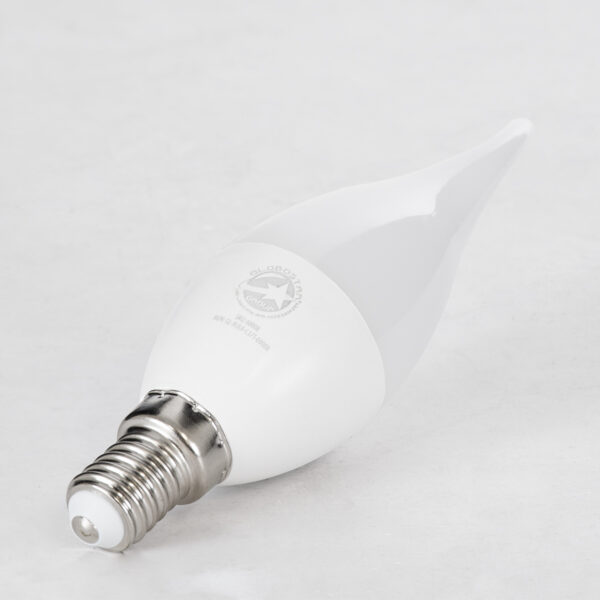 GloboStar® 60006 Λάμπα LED E14 C37T Κεράκι 6W 600lm 260° AC 220-240V IP20 Φ3.7 x Υ12.5cm Ψυχρό Λευκό 6000K – 3 Years Warranty