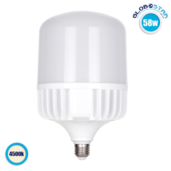 GloboStar® 60067 Λάμπα High Bay E27 LED 58W 5731lm 260° AC 230V Αδιάβροχη IP44 Φυσικό Λευκό 4500K