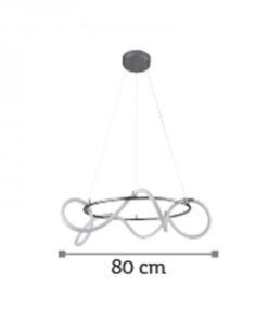 InLight Κρεμαστό φωτιστικό LED 80W 3000K από χρώμιο μέταλλο και σωλήνα σιλικόνης D:80cm (6017-A-CH)