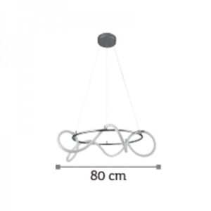 InLight Κρεμαστό φωτιστικό LED 80W 3000K από χρώμιο μέταλλο και σωλήνα σιλικόνης D:80cm (6017-A-CH)