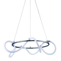 InLight Κρεμαστό φωτιστικό LED 80W 3000K από χρώμιο μέταλλο και σωλήνα σιλικόνης D:80cm (6017-A-CH)