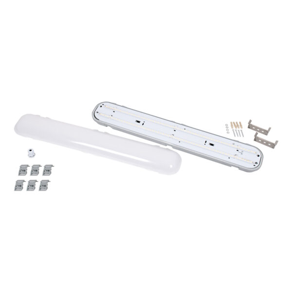 GloboStar® 60170 LED Γραμμικό Βιομηχανικό Φωτιστικό Tri-Proof 60cm 24W 2785lm 120° AC 220-240V Αδιάβροχο IP65 Μ60 x Π10.5 x Υ8cm Ψυχρό Λευκό 6000K – 3 Χρόνια Εγγύηση