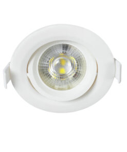 GloboStar® DE VALERA 60182 Χωνευτό LED Κινούμενο Spot Downlight 5W 500lm 60° AC 220-240V IP44 Φ9cm x Υ4cm – Στρόγγυλο – Λευκό – Ψυχρό Λευκό 6000K – Bridgelux Chip – TÜV Certified Driver – 5 Χρόνια Εγγύηση