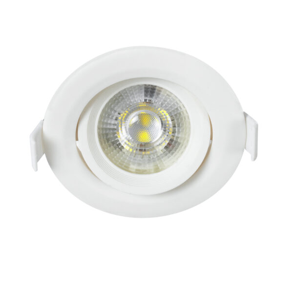 GloboStar® DE VALERA 60182 Χωνευτό LED Κινούμενο Spot Downlight 5W 500lm 60° AC 220-240V IP44 Φ9cm x Υ4cm - Στρόγγυλο - Λευκό - Ψυχρό Λευκό 6000K - Bridgelux Chip - TÜV Certified Driver - 5 Χρόνια Εγγύηση