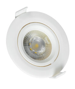 GloboStar® DE VALERA 60183 Χωνευτό LED Κινούμενο Spot Downlight 5W 485lm 60° AC 220-240V IP44 Φ9cm x Υ4cm – Στρόγγυλο – Λευκό – Φυσικό Λευκό 4500K – Bridgelux Chip – TÜV Certified Driver – 5 Χρόνια Εγγύηση