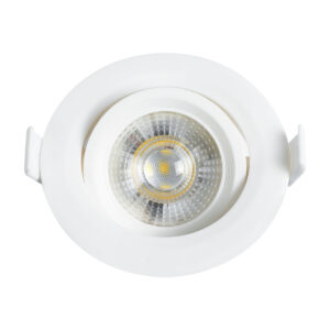 GloboStar® DE VALERA 60183 Χωνευτό LED Κινούμενο Spot Downlight 5W 485lm 60° AC 220-240V IP44 Φ9cm x Υ4cm – Στρόγγυλο – Λευκό – Φυσικό Λευκό 4500K – Bridgelux Chip – TÜV Certified Driver – 5 Χρόνια Εγγύηση