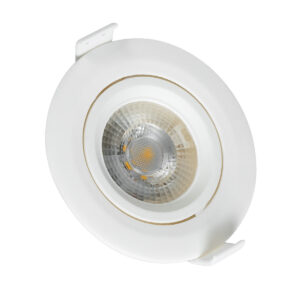 GloboStar® DE VALERA 60184 Χωνευτό LED Κινούμενο Spot Downlight 5W 470lm 60° AC 220-240V IP44 Φ9cm x Υ4cm – Στρόγγυλο – Λευκό – Θερμό Λευκό 2700K – Bridgelux Chip – TÜV Certified Driver – 5 Χρόνια Εγγύηση