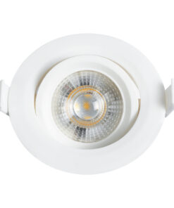 GloboStar® DE VALERA 60184 Χωνευτό LED Κινούμενο Spot Downlight 5W 470lm 60° AC 220-240V IP44 Φ9cm x Υ4cm – Στρόγγυλο – Λευκό – Θερμό Λευκό 2700K – Bridgelux Chip – TÜV Certified Driver – 5 Χρόνια Εγγύηση