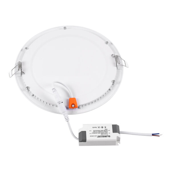 GloboStar® 60189 Χωνευτό LED Panel Φ22cm 20W 2120lm 120° AC 220-240V IP20 Φ22.2 x Υ1.9cm Φυσικό Λευκό 4500K – 3 Years Warranty