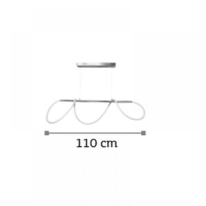 InLight Κρεμαστό φωτιστικό LED 60W 3000K από χρυσαφί μέταλλο και σωλήνα σιλικόνης D:110cm (6019-GL)