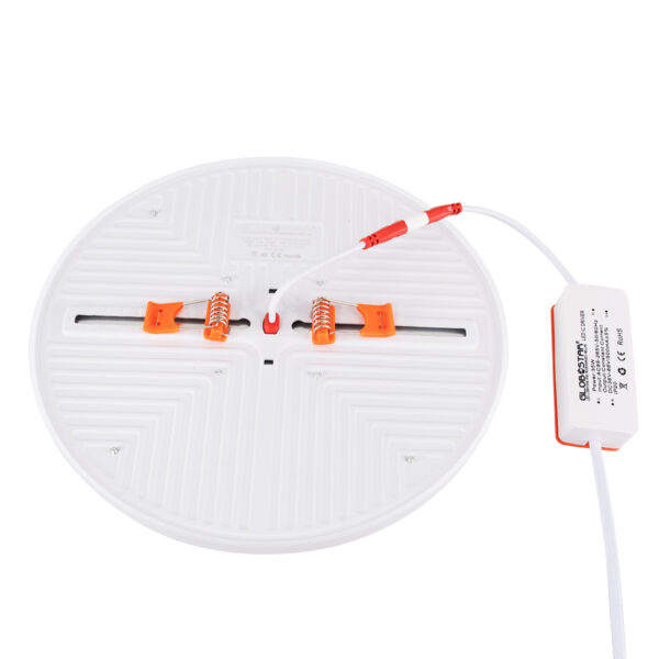 GloboStar® 60191 Χωνευτό LED Panel FrameLess Φ22cm 33W 3590lm 180° AC 220-240V IP20 με Σύστημα Ρυθμιζόμενης Τρύπας Κοπής από 3.5εκ έως 20.5εκ – Φ22.2 x Υ2cm Ψυχρό Λευκό 6000K – 3 Years Warranty