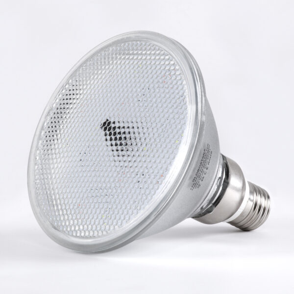 GloboStar® 60233 Λάμπα LED E27 PAR38 Κήπου Σκληρού Υάλου 18W 1200lm 60° AC 220-240V IP65 Φ12 x Υ13cm – Εναλλαγή Φωτισμού μέσω Τηλεχειριστηρίου – Πολύχρωμο RGB – 3 Years Warranty
