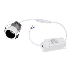 GloboStar® MICRO-S 60235 Χωνευτό LED Spot Downlight TrimLess Φ4cm 5W 625lm 38° AC 220-240V IP20 Φ4 x Υ5.9cm – Στρόγγυλο – Λευκό με Μαύρο Κάτοπτρο – Θερμό Λευκό 2700K – Bridgelux COB – 5 Years Warranty