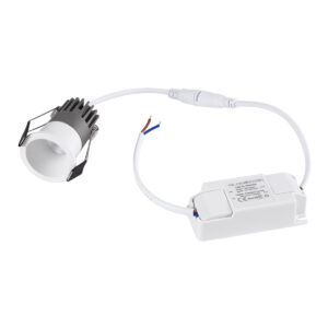 GloboStar® MICRO-S 60237 Χωνευτό LED Spot Downlight TrimLess Φ4cm 5W 625lm 38° AC 220-240V IP20 Φ4 x Υ5.9cm – Στρόγγυλο – Λευκό – Θερμό Λευκό 2700K – Bridgelux COB – 5 Years Warranty