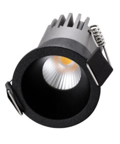 GloboStar® MICRO-S 60238 Χωνευτό LED Spot Downlight TrimLess Φ4cm 5W 650lm 38° AC 220-240V IP20 Φ4 x Υ5.9cm – Στρόγγυλο – Μαύρο – Φυσικό Λευκό 4500K – Bridgelux COB – 5 Years Warranty