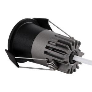 GloboStar® MICRO-S 60238 Χωνευτό LED Spot Downlight TrimLess Φ4cm 5W 650lm 38° AC 220-240V IP20 Φ4 x Υ5.9cm – Στρόγγυλο – Μαύρο – Φυσικό Λευκό 4500K – Bridgelux COB – 5 Years Warranty