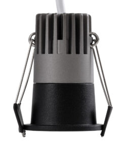 GloboStar® MICRO-S 60238 Χωνευτό LED Spot Downlight TrimLess Φ4cm 5W 650lm 38° AC 220-240V IP20 Φ4 x Υ5.9cm – Στρόγγυλο – Μαύρο – Φυσικό Λευκό 4500K – Bridgelux COB – 5 Years Warranty