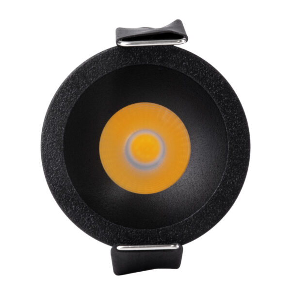 GloboStar® MICRO-S 60238 Χωνευτό LED Spot Downlight TrimLess Φ4cm 5W 650lm 38° AC 220-240V IP20 Φ4 x Υ5.9cm – Στρόγγυλο – Μαύρο – Φυσικό Λευκό 4500K – Bridgelux COB – 5 Years Warranty