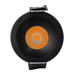 GloboStar® MICRO-S 60239 Χωνευτό LED Spot Downlight TrimLess Φ4cm 5W 625lm 38° AC 220-240V IP20 Φ4 x Υ5.9cm – Στρόγγυλο – Μαύρο – Θερμό Λευκό 2700K – Bridgelux COB – 5 Years Warranty