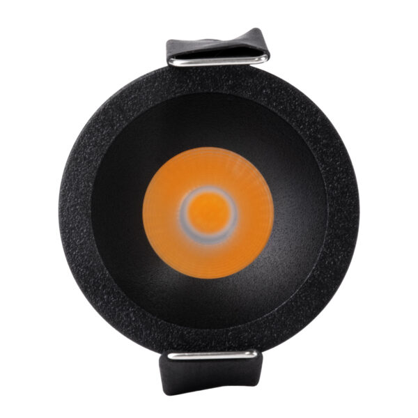 GloboStar® MICRO-S 60239 Χωνευτό LED Spot Downlight TrimLess Φ4cm 5W 625lm 38° AC 220-240V IP20 Φ4 x Υ5.9cm – Στρόγγυλο – Μαύρο – Θερμό Λευκό 2700K – Bridgelux COB – 5 Years Warranty