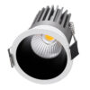 GloboStar® MICRO-B 60240 Χωνευτό LED Spot Downlight TrimLess Φ6cm 7W 910lm 38° AC 220-240V IP20 Φ6 x Υ7.8cm – Στρόγγυλο – Λευκό με Μαύρο Κάτοπτρο – Φυσικό Λευκό 4500K – Bridgelux COB – 5 Years Warranty
