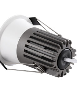 GloboStar® MICRO-B 60240 Χωνευτό LED Spot Downlight TrimLess Φ6cm 7W 910lm 38° AC 220-240V IP20 Φ6 x Υ7.8cm – Στρόγγυλο – Λευκό με Μαύρο Κάτοπτρο – Φυσικό Λευκό 4500K – Bridgelux COB – 5 Years Warranty