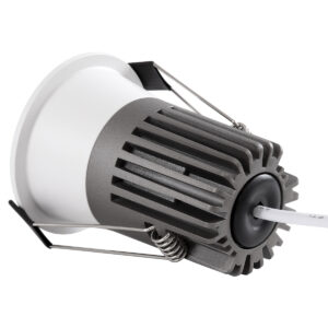 GloboStar® MICRO-B 60241 Χωνευτό LED Spot Downlight TrimLess Φ6cm 7W 875lm 38° AC 220-240V IP20 Φ6 x Υ7.8cm – Στρόγγυλο – Λευκό με Μαύρο Κάτοπτρο – Θερμό Λευκό 2700K – Bridgelux COB – 5 Years Warranty