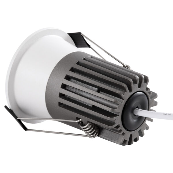 GloboStar® MICRO-B 60241 Χωνευτό LED Spot Downlight TrimLess Φ6cm 7W 875lm 38° AC 220-240V IP20 Φ6 x Υ7.8cm – Στρόγγυλο – Λευκό με Μαύρο Κάτοπτρο – Θερμό Λευκό 2700K – Bridgelux COB – 5 Years Warranty