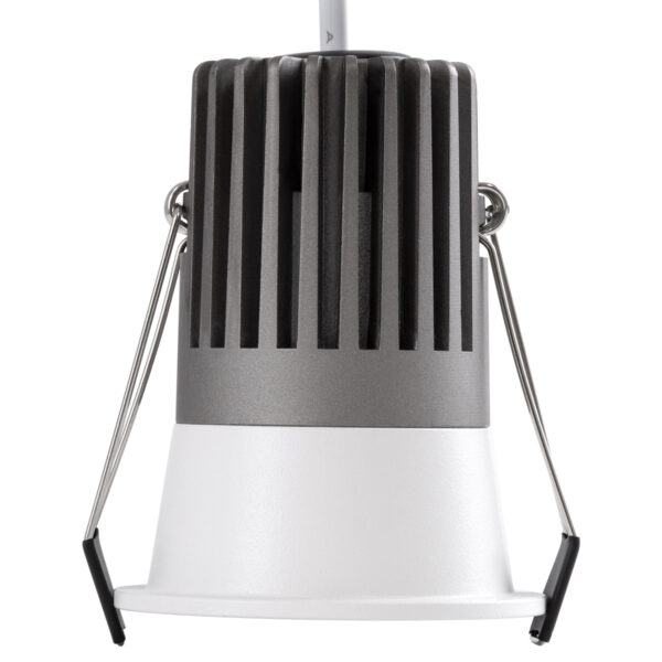 GloboStar® MICRO-B 60241 Χωνευτό LED Spot Downlight TrimLess Φ6cm 7W 875lm 38° AC 220-240V IP20 Φ6 x Υ7.8cm – Στρόγγυλο – Λευκό με Μαύρο Κάτοπτρο – Θερμό Λευκό 2700K – Bridgelux COB – 5 Years Warranty