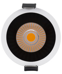 GloboStar® MICRO-B 60241 Χωνευτό LED Spot Downlight TrimLess Φ6cm 7W 875lm 38° AC 220-240V IP20 Φ6 x Υ7.8cm – Στρόγγυλο – Λευκό με Μαύρο Κάτοπτρο – Θερμό Λευκό 2700K – Bridgelux COB – 5 Years Warranty