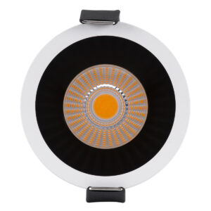 GloboStar® MICRO-B 60241 Χωνευτό LED Spot Downlight TrimLess Φ6cm 7W 875lm 38° AC 220-240V IP20 Φ6 x Υ7.8cm – Στρόγγυλο – Λευκό με Μαύρο Κάτοπτρο – Θερμό Λευκό 2700K – Bridgelux COB – 5 Years Warranty