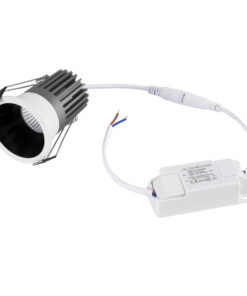 GloboStar® MICRO-B 60241 Χωνευτό LED Spot Downlight TrimLess Φ6cm 7W 875lm 38° AC 220-240V IP20 Φ6 x Υ7.8cm – Στρόγγυλο – Λευκό με Μαύρο Κάτοπτρο – Θερμό Λευκό 2700K – Bridgelux COB – 5 Years Warranty