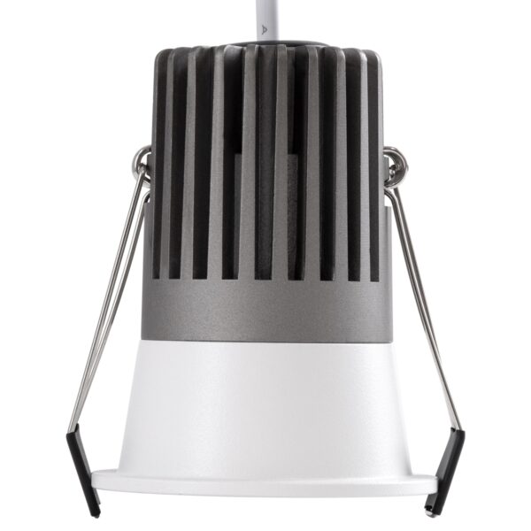GloboStar® MICRO-B 60243 Χωνευτό LED Spot Downlight TrimLess Φ6cm 7W 875lm 38° AC 220-240V IP20 Φ6 x Υ7.8cm – Στρόγγυλο – Λευκό – Θερμό Λευκό 2700K – Bridgelux COB – 5 Years Warranty