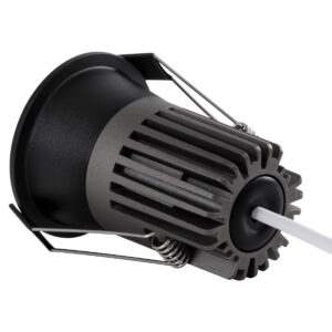 GloboStar® MICRO-B 60244 Χωνευτό LED Spot Downlight TrimLess Φ6cm 7W 910lm 38° AC 220-240V IP20 Φ6 x Υ7.8cm – Στρόγγυλο – Μαύρο – Φυσικό Λευκό 4500K – Bridgelux COB – 5 Years Warranty