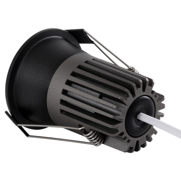 GloboStar® MICRO-B 60244 Χωνευτό LED Spot Downlight TrimLess Φ6cm 7W 910lm 38° AC 220-240V IP20 Φ6 x Υ7.8cm – Στρόγγυλο – Μαύρο – Φυσικό Λευκό 4500K – Bridgelux COB – 5 Years Warranty
