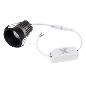 GloboStar® MICRO-B 60244 Χωνευτό LED Spot Downlight TrimLess Φ6cm 7W 910lm 38° AC 220-240V IP20 Φ6 x Υ7.8cm – Στρόγγυλο – Μαύρο – Φυσικό Λευκό 4500K – Bridgelux COB – 5 Years Warranty
