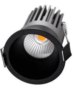 GloboStar® MICRO-B 60245 Χωνευτό LED Spot Downlight TrimLess Φ6cm 7W 875lm 38° AC 220-240V IP20 Φ6 x Υ7.8cm – Στρόγγυλο – Μαύρο – Θερμό Λευκό 2700K – Bridgelux COB – 5 Years Warranty